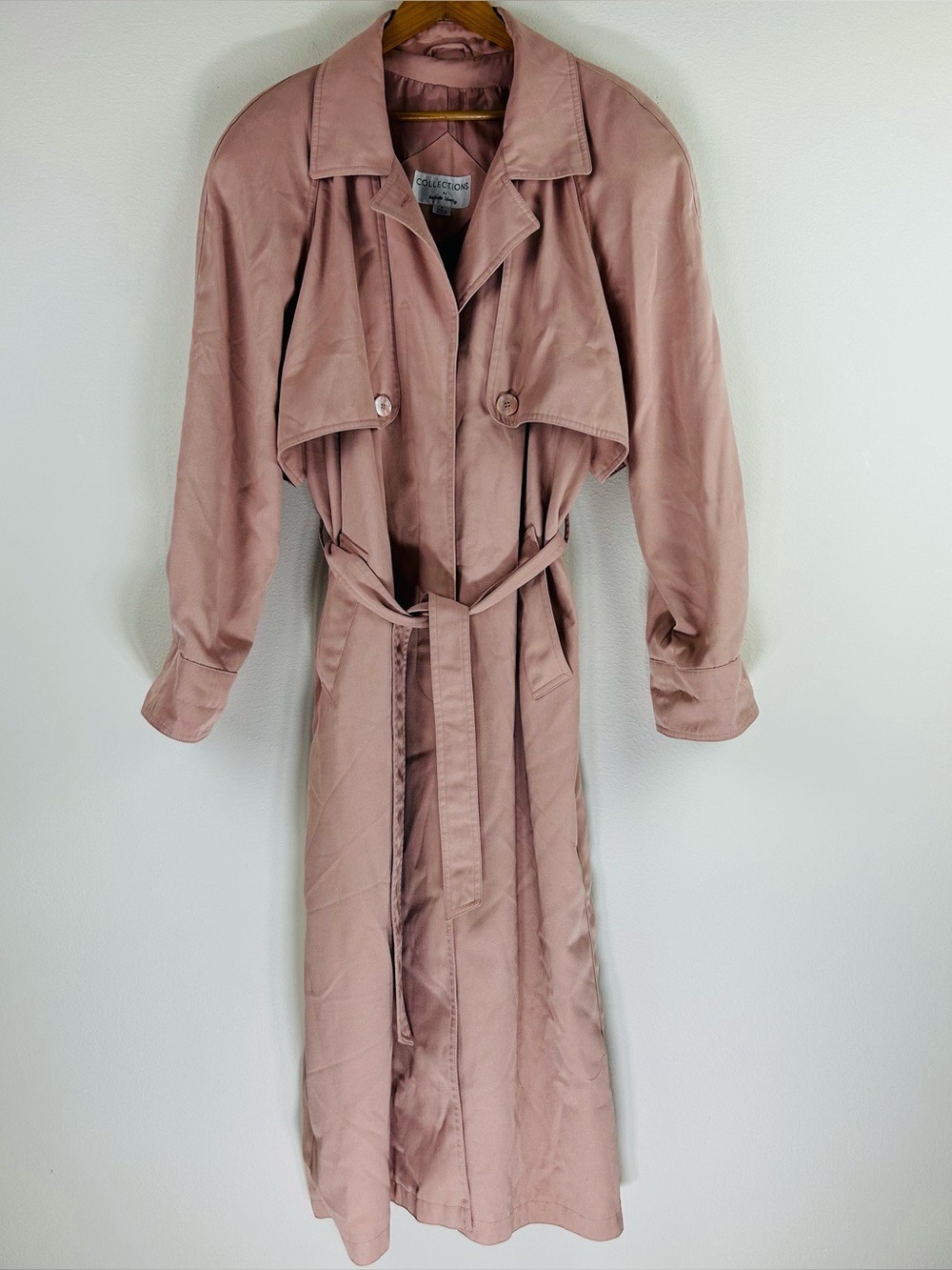 Vtg Michelle Stuart Collections Women’s Pink Trench Size 14